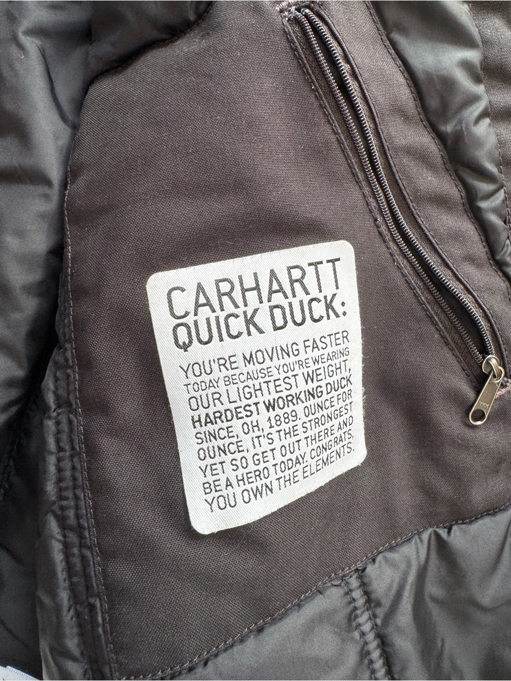 Carhartt Jacket Black Quick Duck Canvas Full Zip Insulated Workwear XL Outdoor - Picture 7 of 9